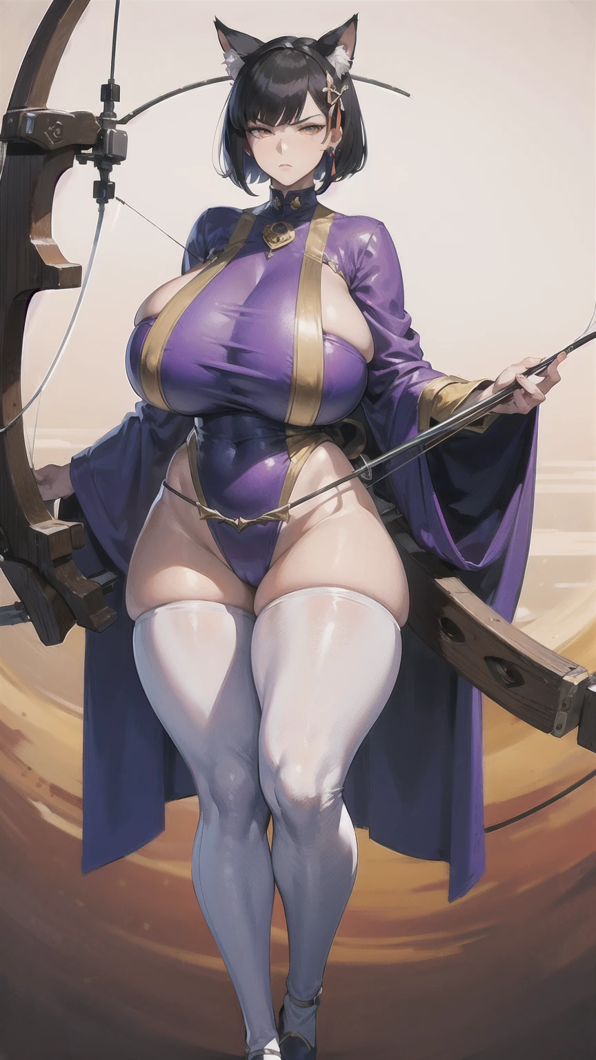 (masterpiece), best quality, female warrior, huge girl, female muscular:1.2, straight hair, black hair, massive breast, curvy, ((thick thighs:1.4)), (((blank background))), ((full body)), fingerless gloves, sandals, sleeveless, covered nipples, (underboobs:1.3), medium hair, thin hair, (very short skirt), blunt bangs