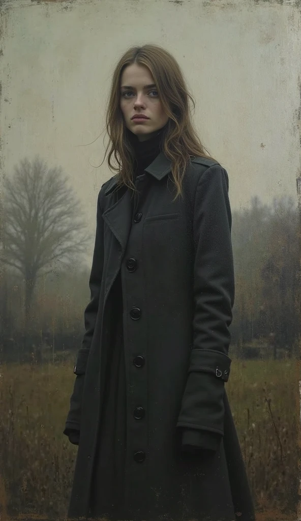 In England. Um Quadro (pintura) Lonely of an unrecognizable girl, misterioso