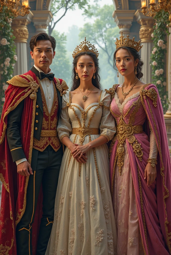 A king queen and their princess and a handsome driver