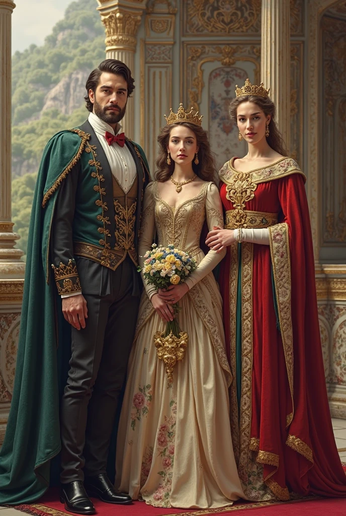 A king queen and their princess and a handsome driver