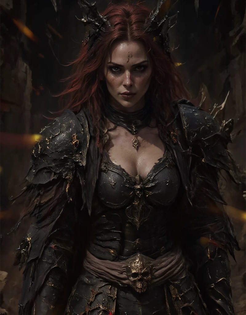retrato de uma poderosa Lilith, Threatening Evil, looking-into-camera, Diabo 4, Ryan Barger, Zbrush, arte de fantasia, epic, Lilith, Mechanicalgirl, hiper-detalhado, dynamic light, Nitide focus, luminismo, reflexo de lente, Aquarela, cores vibrantes, Trends in Artstation, Nitide focus, Studio photo, detalhes intrincados, altamente detalhado, qualidade ultra alta, 8k render.