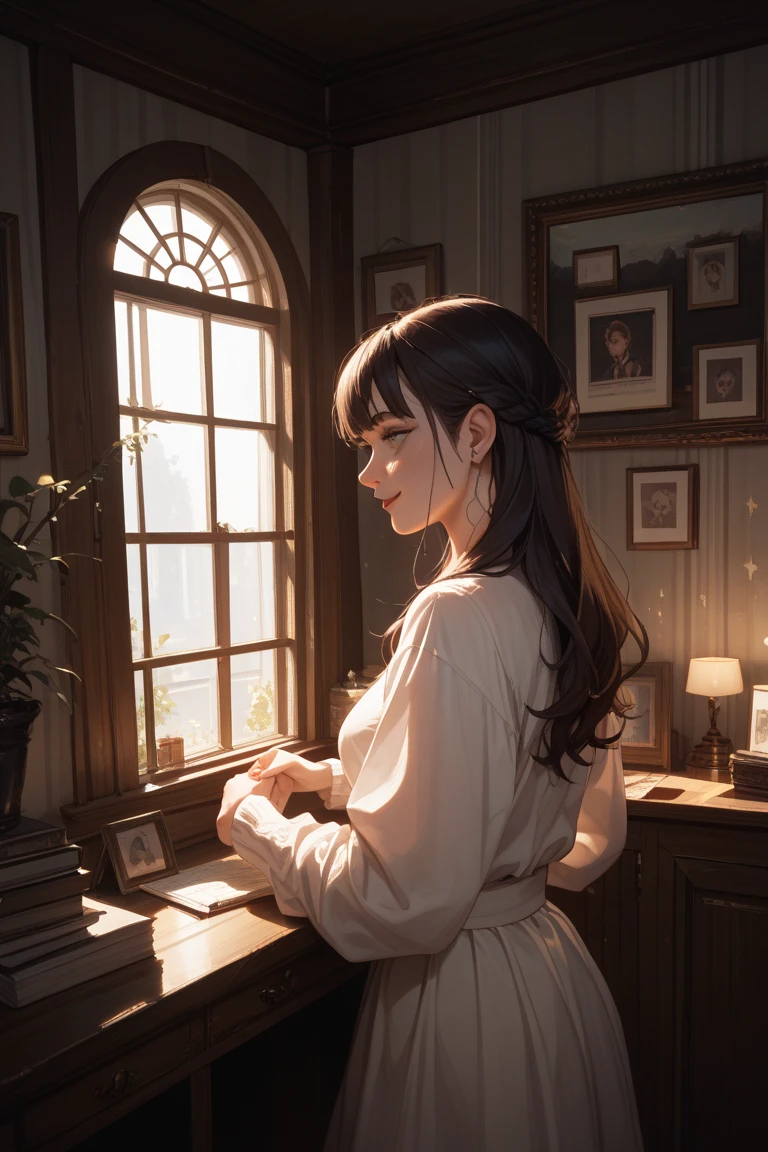A dimly lit room in the middle of the night. Inside, various intricate machines were scattered about. As the door creaked open, the far end of the room came into view. There, illuminated by the moonlight streaming through the window, sat a girl.

She was connected to the machines, seated by the window.
Noticing someone enter, she looked up, met their eyes, and gave a faint smile.

