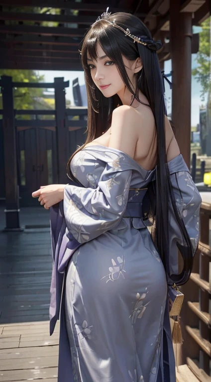 ((highest quality)),((excellent quality, 8K, masterpiece: 1.5)), The genitals are clean: 1.4, perfect body beauty: 1.4,  sexy hanfu clothes，sexy hanfu clothes，I can see your pants，gray hair，wet skin, sleeping in bed，back stance，pointy butt，round butt，pointy butt，raise your butt，film texture，