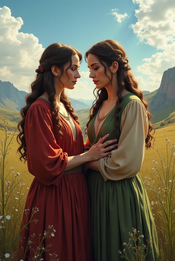 Rebecca and Leah the wives of Jacob , Characteristics according to the Bible ,  Very realistic image  