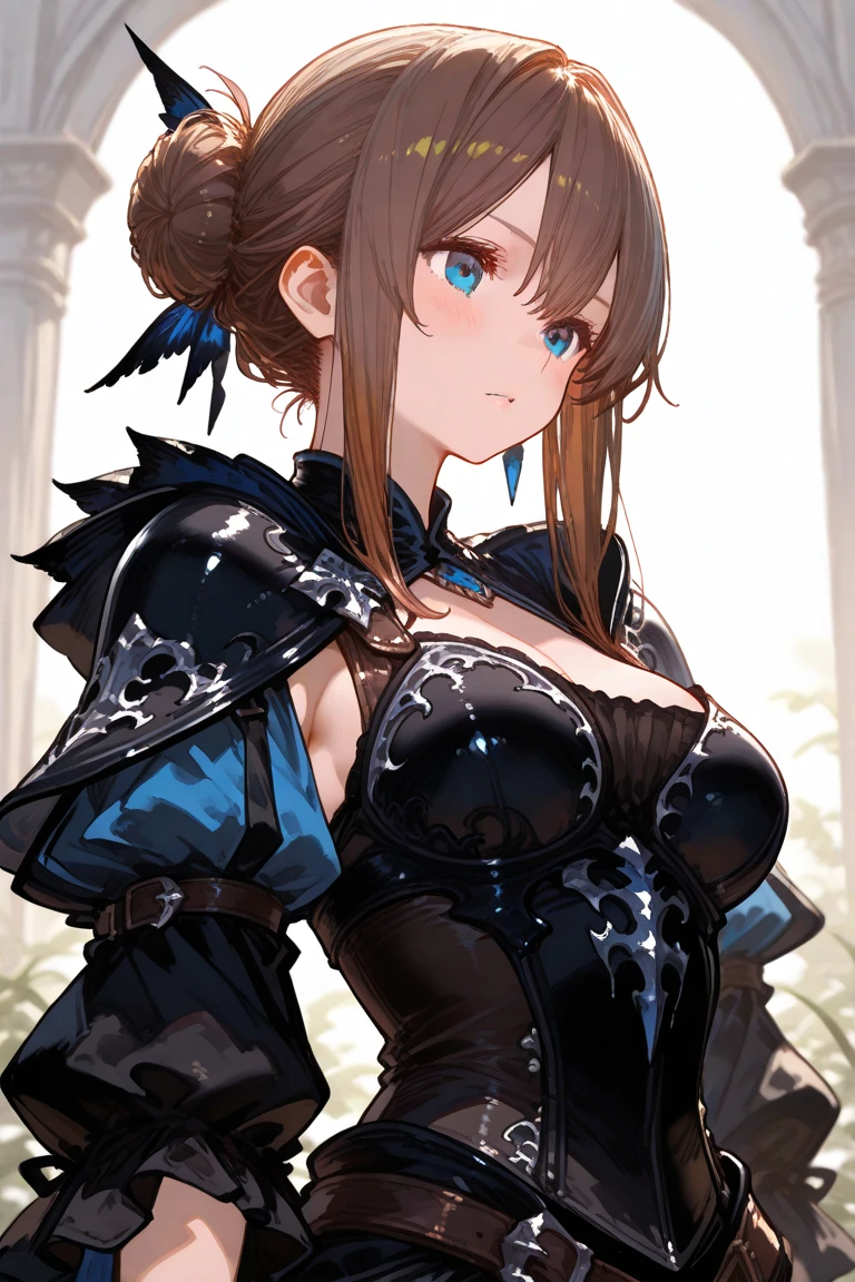 Realistic lighting,Top Quality,8k resolution,masterpiece:1.3,Sharp focus:1.2,One huge breasted girl,Fascinating face,double eyelid,Big eyes,Sexy look,Perfect anatomical physique,Beautiful woman with perfect figure:1.6,Chest size 1.7,Long dark brown hair,Large Breasts:1.8,armor,Long knife,magic,Outdoor,all night:1.1,1080P,Hyper HD,texture,Super Detail,最high quality,Highest detail,high quality
