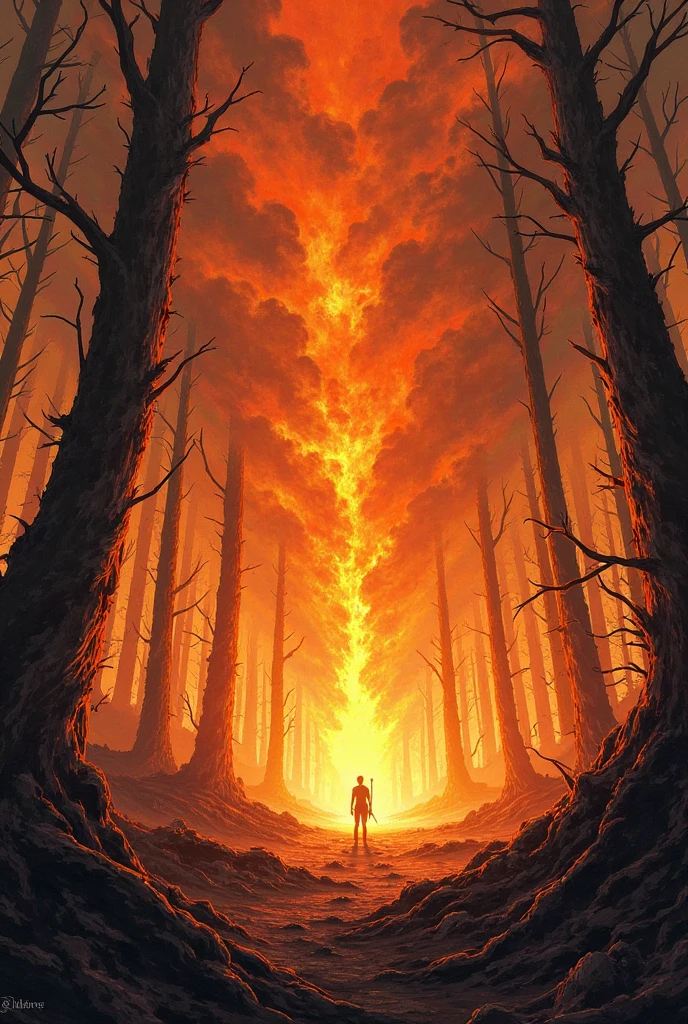 Forest fire illustration
