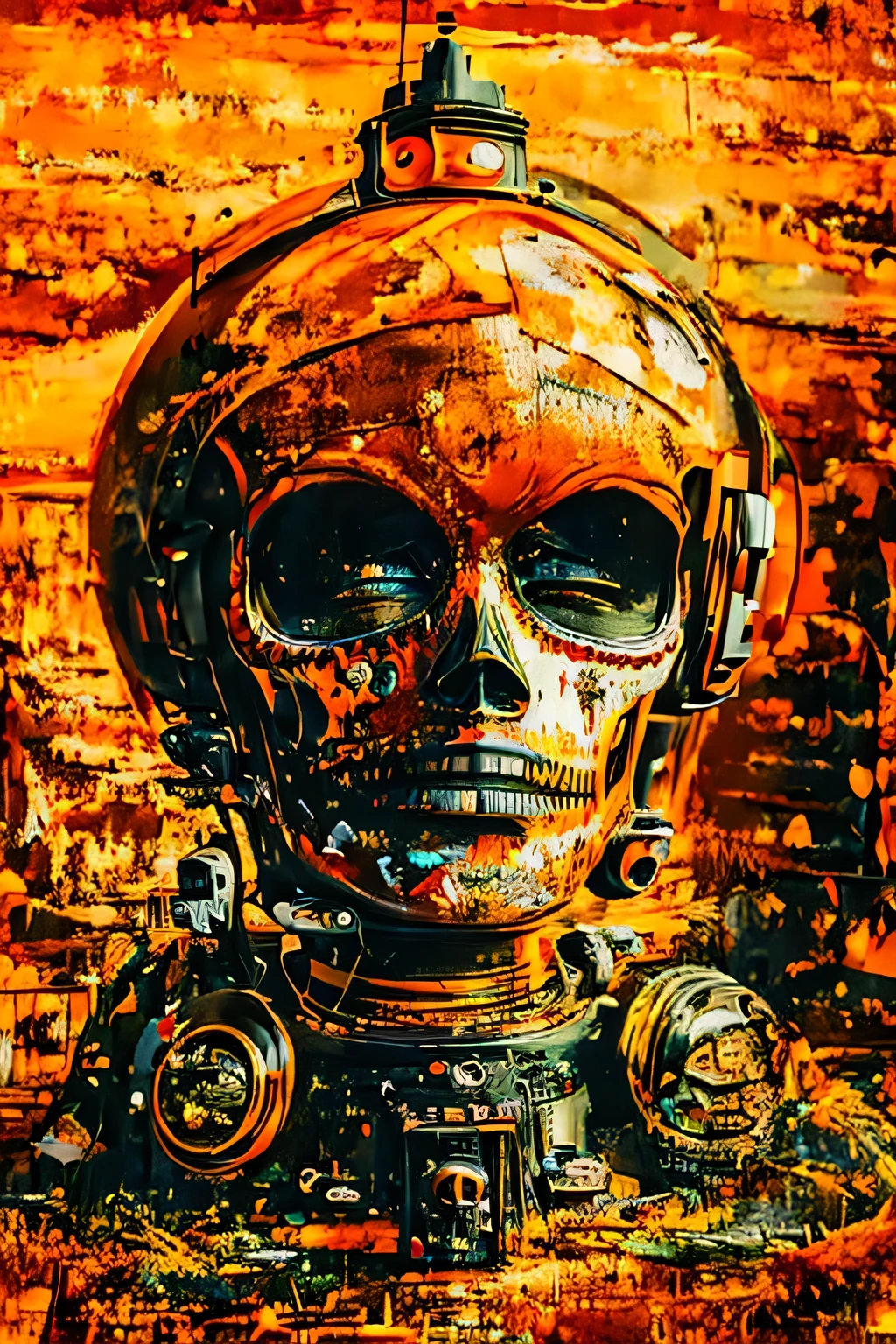 RedScale : ChuPunk GlitchArt : abstract, vibrant, animated : solitary melancholic atmosphere --v 5 --stylize 1000