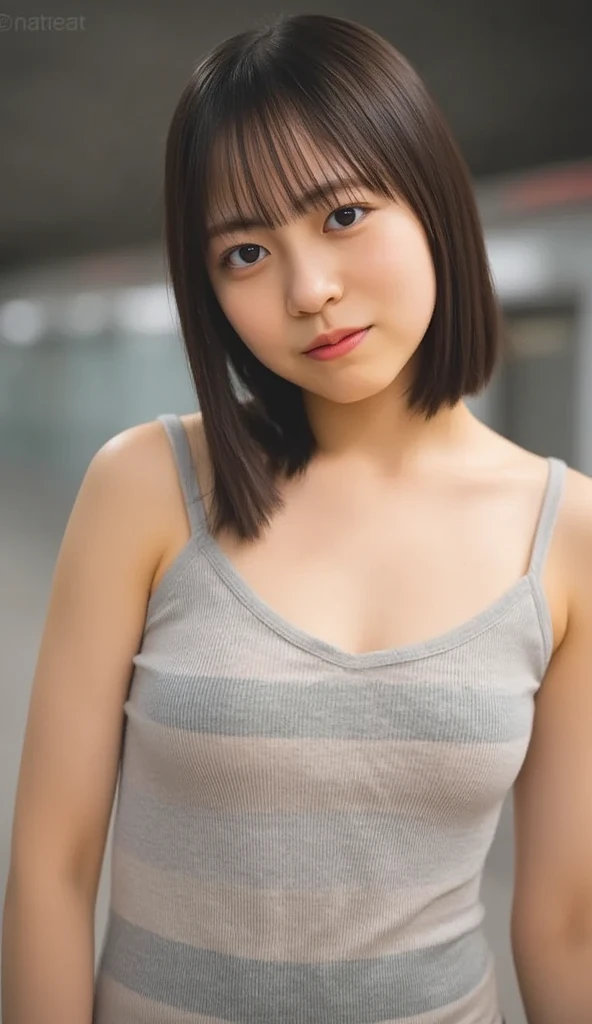 a woman with a white shirt and black hair posing for a picture with a white background and a white wall,best quality, best lighting, best clarity,