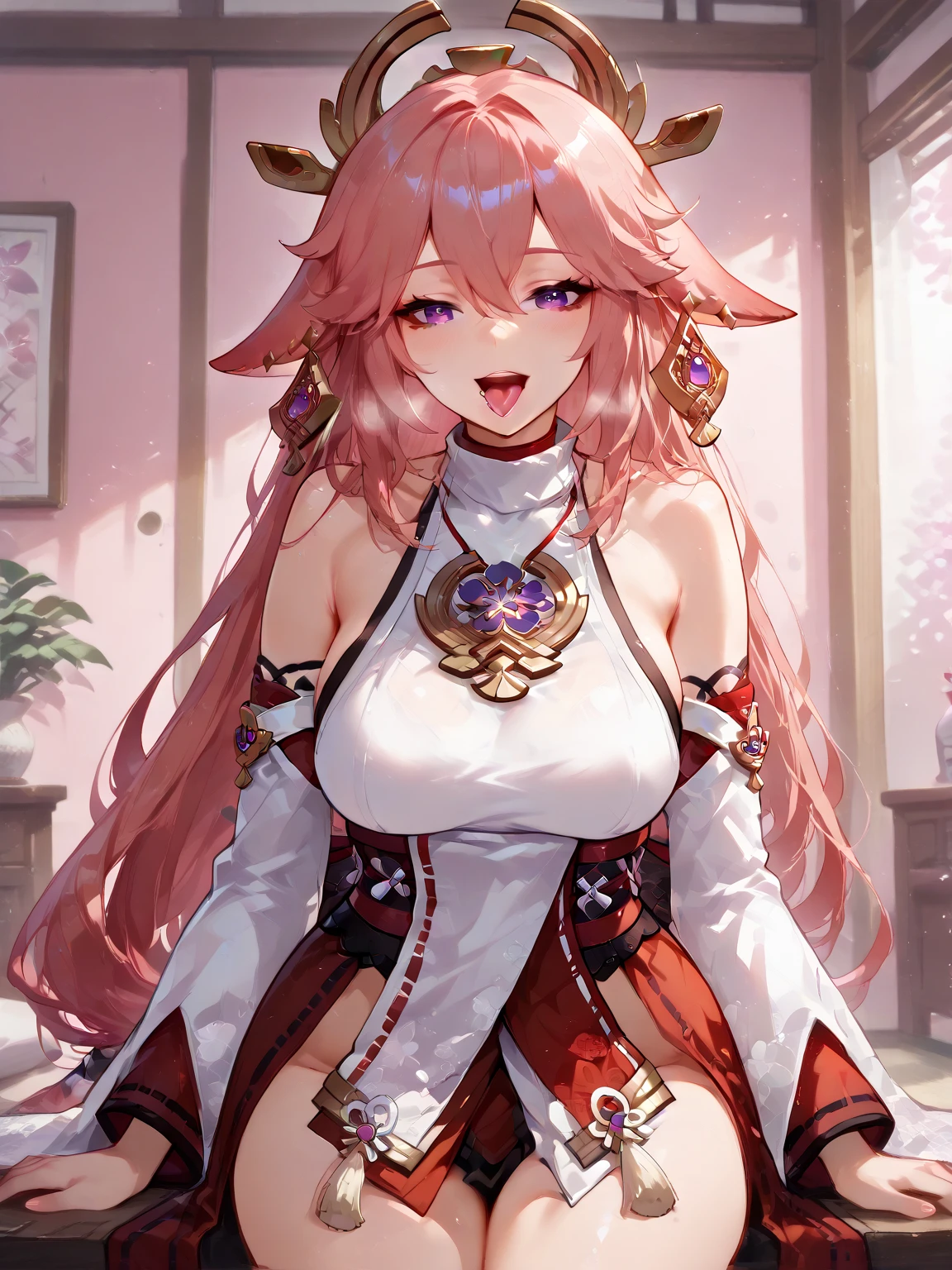 anime girl with red hair and a black dress sitting on a chair, anime goddess, rias gremory, seductive anime girl, red haired goddess, beautiful alluring anime woman, holo, holo is a wolf girl, pixiv 3dcg, anime waifu, cute anime waifu in a nice dress, ayaka genshin impact, anime cover