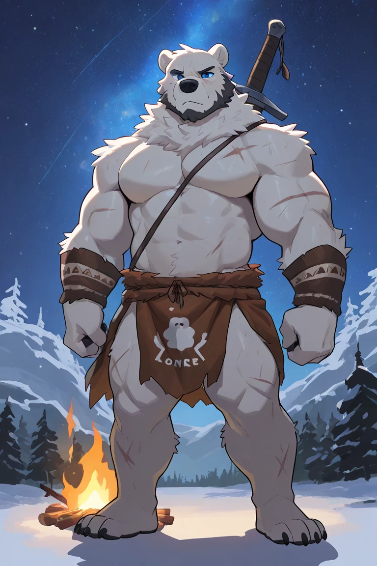 A humanoid anthropamorphic wolly mammoth. In the Style of breath of the wild.