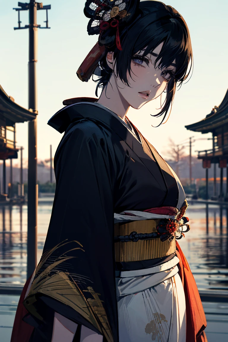 (masterpiece:1.5),beautiful hair,Beautiful Eyes,beautiful lips,Beautiful slender body,(Konno Anna:1.2),(Riho Yoshioka:1.1),(in the Imperial Court:1.3),(Riverside:1.4),bust illustration from the front ,((((An Extraordinary Beauty:1.7)))),(((( kimono,jacket,Taisho Romance:1.5)))),((19-year-old single woman holding a fish in her hand:1.1)),(accurately depicted anatomically correct hands:1.1)black hair,long lashes,Three-dimensional, jewel-like eyes,Very delicate and beautiful CG,2. 5D illustration, anatomically accurate body, (very precise illustration:1.1),(Outdoors:1.4), (wallpaper:1.4),8k