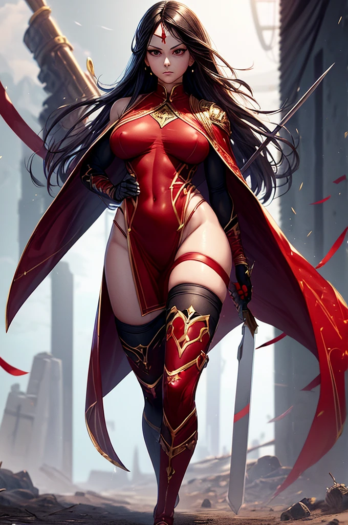 (Detailed illustrations,Very detailed and detailed drawing,Delicate lines with slow and rapid,Realistic texture expression),[Color tressed main line],(Fantasy World Battlefield Background [Burning castle]),((ROBOT GIRL) (red knight [[corinthian helmet]streamline][well-muscled])[WEAPON MACHINE[Princess Knight][[METALFACE]]]),[red dragon armor[scale]][[luxurious embroidered cloak]],[red dragon pattern],[use a sword as a weapon],[[Mobile Weapon Gigant Size][Science Fiction Mechanical]],((gorgeous shiny armor)),(Intricate and beautiful decoration [Dense detail]),[Transparency],(Precisely drawn face)[完璧な目のdetaileds(Iris beautifully drawn in every detail)[Jewel-like eyes]],[long and beautiful eyelashes],[Meticulously drawn hair [美しく艷やかな髪のdetaileds]],(完璧な手のdetaileds [Beautiful fingers without breakdowns [Beautiful nails]]),(Perfect Anatomy(Perfectly proportioned))[[Full body like]],[Ideal color coordination(Accurate simulation of light-material interactions)],([Precision Detail](detaileds,high-detail)),[Visual art that conveys a sense of narrative].