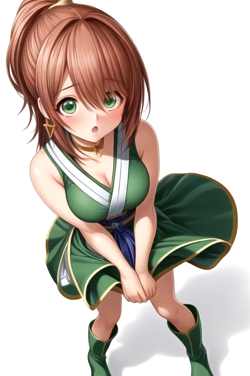 (ultra hyper-detailed、Hi-Def、Kyoto Animation Style Anime Illustration、Top Quality Official Art Feature:1.6)、、Detailed beautiful face and eyes、Highly detailed body、Nice hands with very detailed hair、perfect hand、beautifull hands、(1girl in:1.4)、(Chibi:0.8)、(kawaii:1.2)、(a cute:1.2)、(boobs loli:1.5)、1 girl、Cat's ears、(big tit、Beautiful breasts、cleavage looks bigger、Brown-haired、Semi-long hair with trimmed hair、 long sleeves:1.5)、(Dynamic angles、Looking at the camera、Upper body body、Ninja bandana,Black Ninja Jacket,Ninja pants,Ready with bitterness、Character Focus:1.2)、(deadpan, 12year old、Brown-haired, High Ponytail、Cat's ears、Aqua Eye、Slender Girl:1.2)、break、Ninja covered building,Ninja Garden,Ninja dwelling,Mountains and forests background,