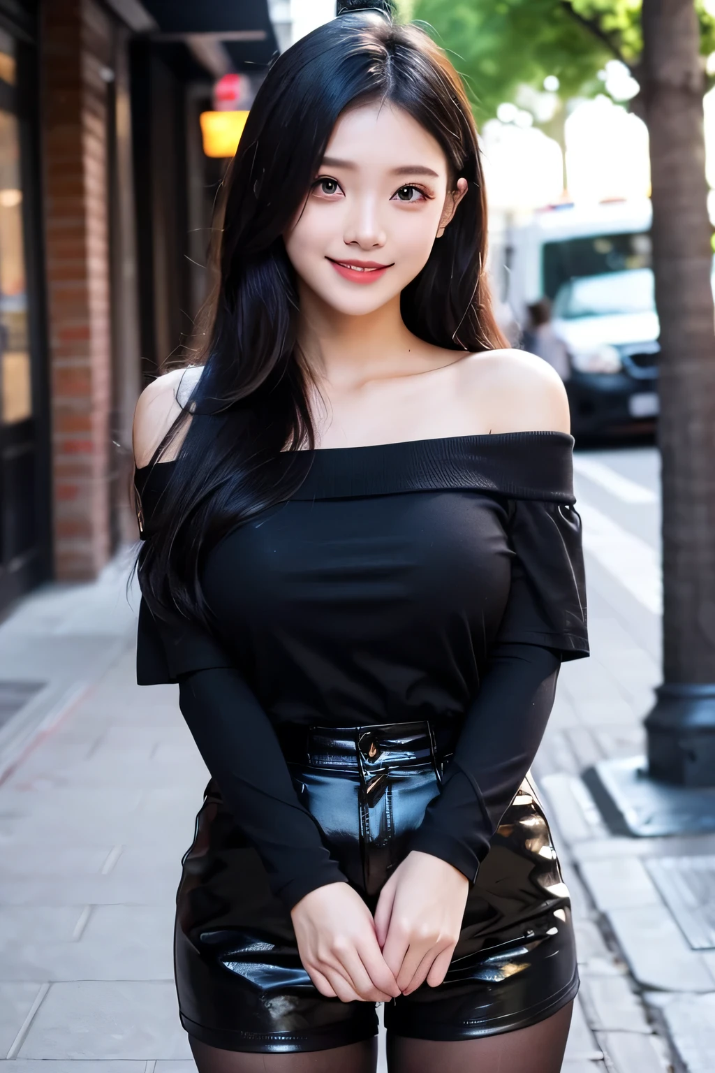 1 girl,(black hair semi-long)(beautiful hair), black outfit, light smile, shiny skin
Best quality, masterpiece, (photorealistic: 1.4), fashionable bar