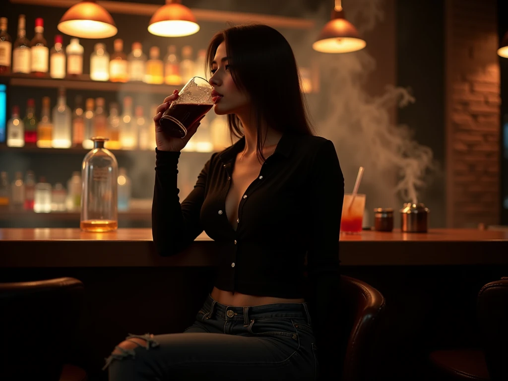 Tabletop, Highest quality, figure, Super detailed, In detail, High resolution, 8k wallpaper, Perfect dynamic composition, Beautiful attention to detail, Women&#39;s Fashion Summer,Short Bob Hair,Small breasts Natural color Lips, Bold sexy pose,smile,Harajuku、20-year-old girl、cute、sexy shot looking at camera