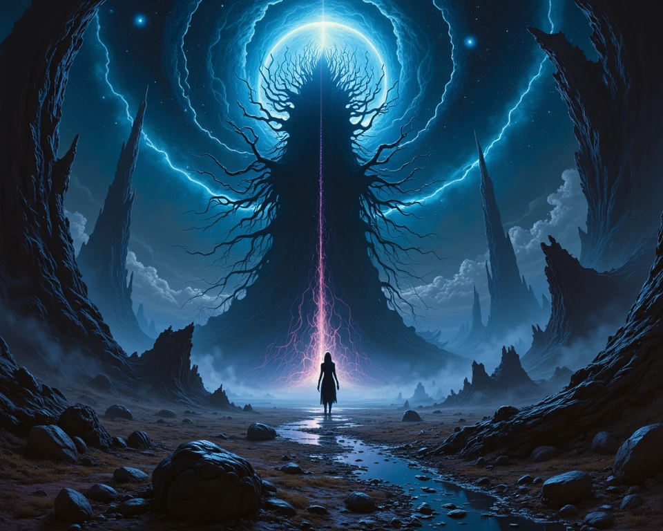 It's hard to name、Lovecraft、Starry Night、high resolution、 4K quality 、super realistic、texture like the picture、Ultra Detailed Oil Painting