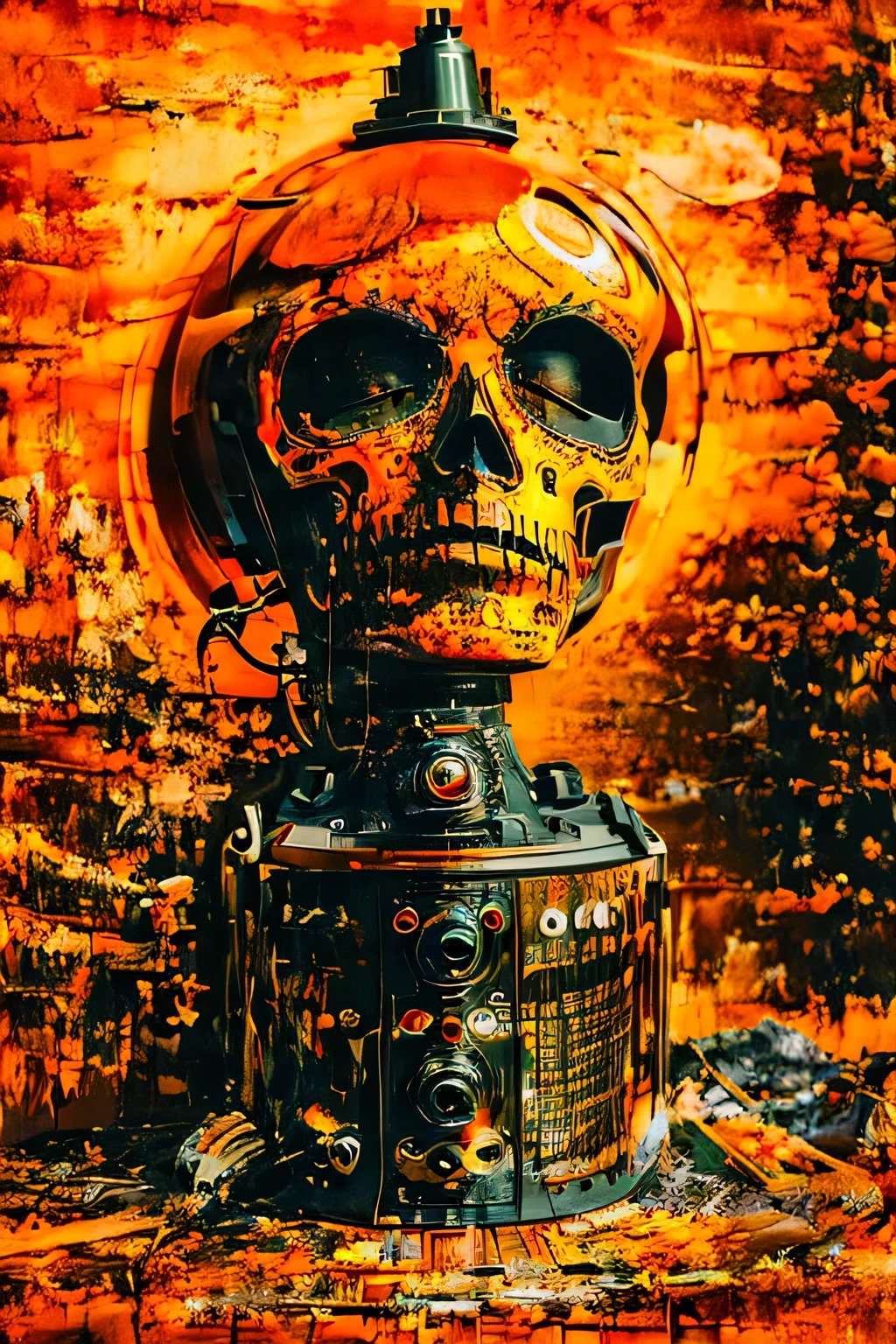 RedScale : ChuPunk GlitchArt : abstract, vibrant, animated : solitary melancholic atmosphere --v 5 --stylize 1000