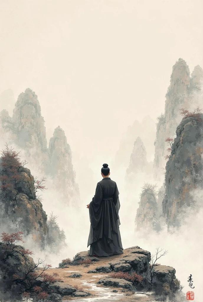 Chinese ink painting style, 