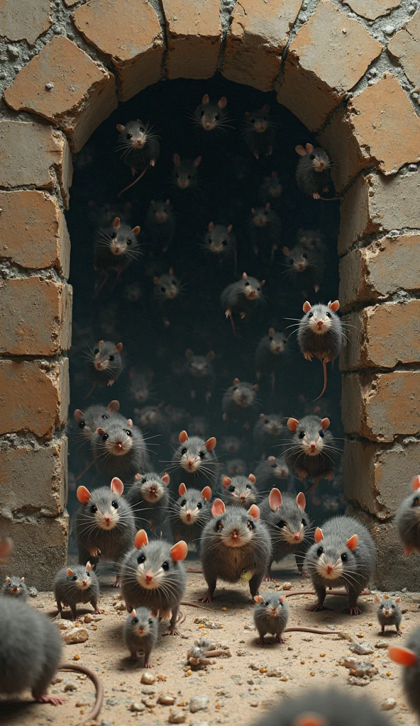 Group of rats coming out from a suitcase at bank backdrop