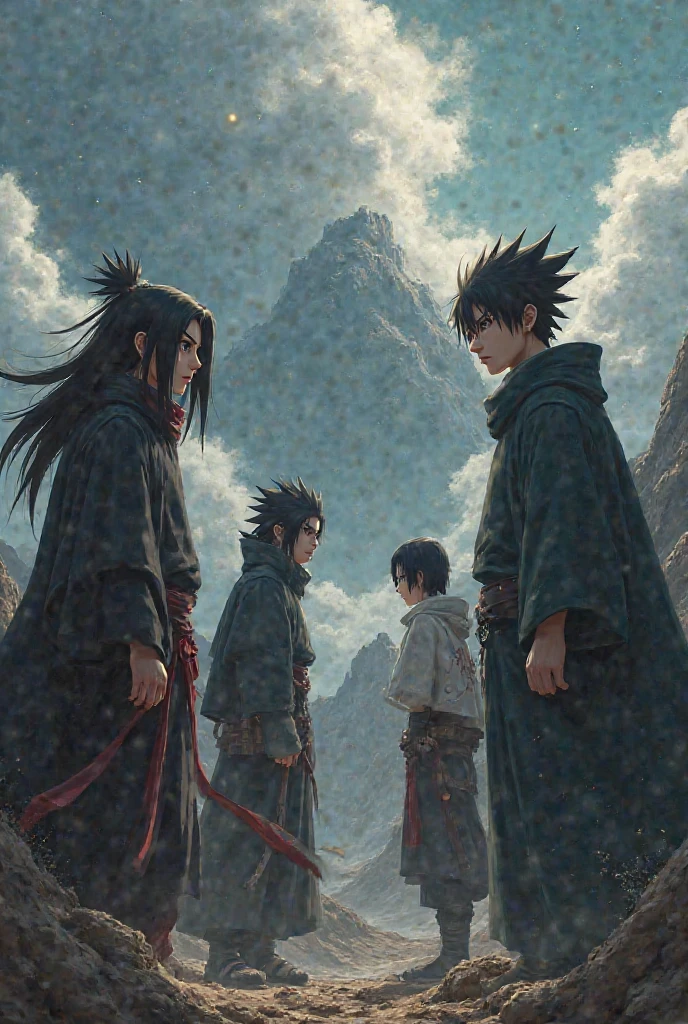 Hair madara uchiha
Face itachi uchiha
Armour tobiram senju
Sharingan sasuke uchiha