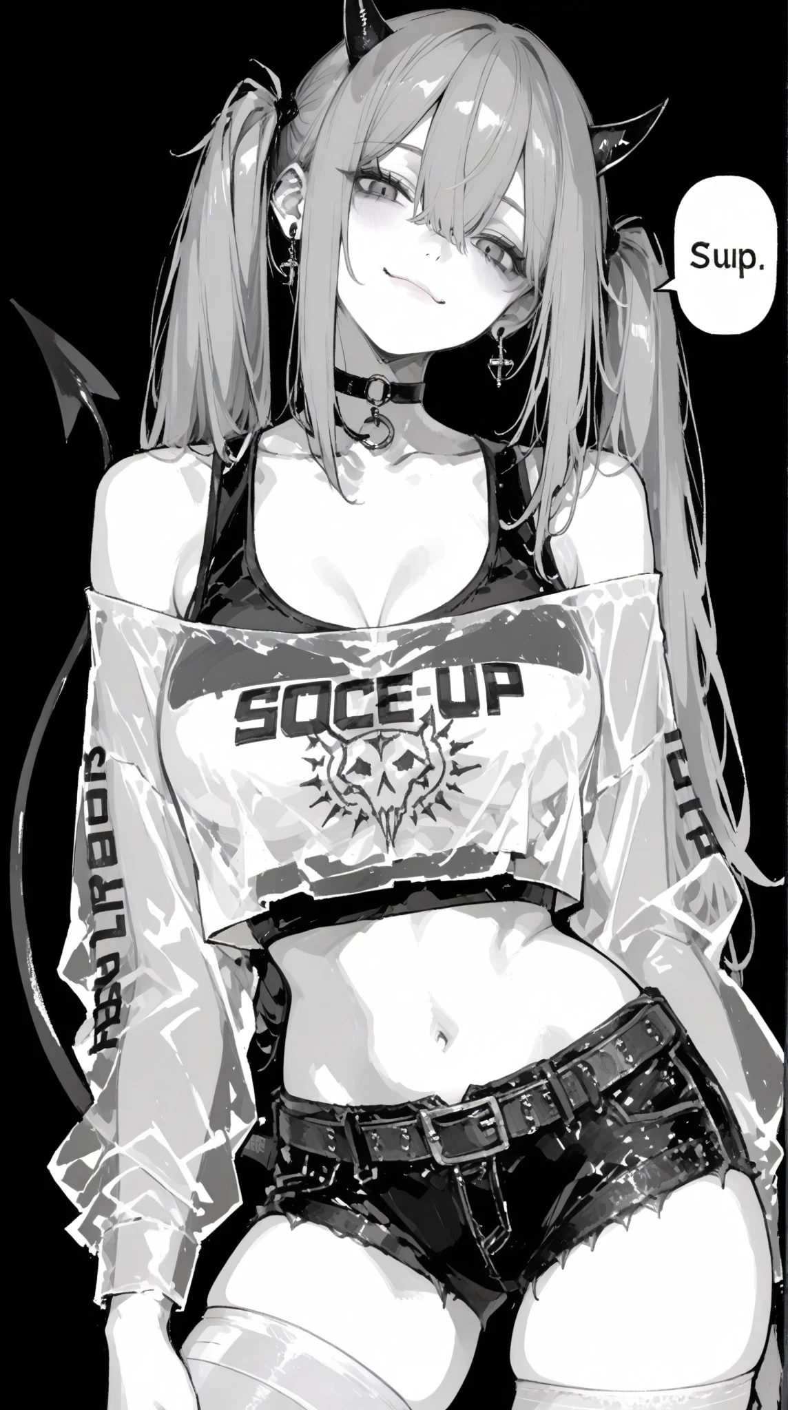 Girl
Solo . Simple background , manga style , Fitgirl , Lineart , sfw , monochrome,greyscale,comic , Standing , Normal pose , sensual , Safe for work