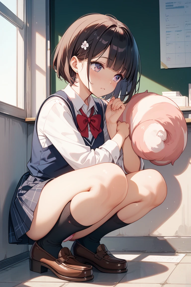 masterpiece、Highest quality、Best image quality、High resolution、Pink electric massager、Electric massager、On a desk in the classroom
