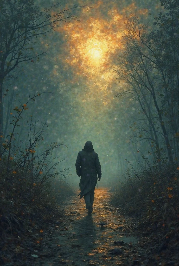 Strophe 1)
I see people running
ever faster 
Trapped in their world 
their hearts are ever emptier
There are no more dreams in them.
wipe through life, 
they feel nothing,
blind to the truth, 
they don't see them.

(Refrain)
Where does the light, 
Auf das keiner wartet 
A loop an escape 
Is not in sight
We have betrayed the Earth, 
We've always been living on 
Cursed souls with heavenly gifts 

(Strophe 2)
They talk about peace, 
build fences meters high,
Hope in the heart, 
is as big despite pain 
We're not alone.
At night on the firelight
Do we listen to the voices, 
From the old and small 

(Refrain)
 Where does the light, 
A loop an escape 
Is not in sight
We have betrayed the Earth, 
We've always been living on 
Cursed souls with heavenly gifts 

(Bridge)
Maybe WHO needs silence, 
to see again,
Maybe we must fall, 
to stand again.
Maybe the truth is 
one step away,
FROM US 
Is the truth worth?

(outro — quiet, sanft)
Where does the light, 
A loop an escape 
Is not in sight
We have betrayed the Earth, 
We've always been living on 
Cursed souls with heavenly gifts 
