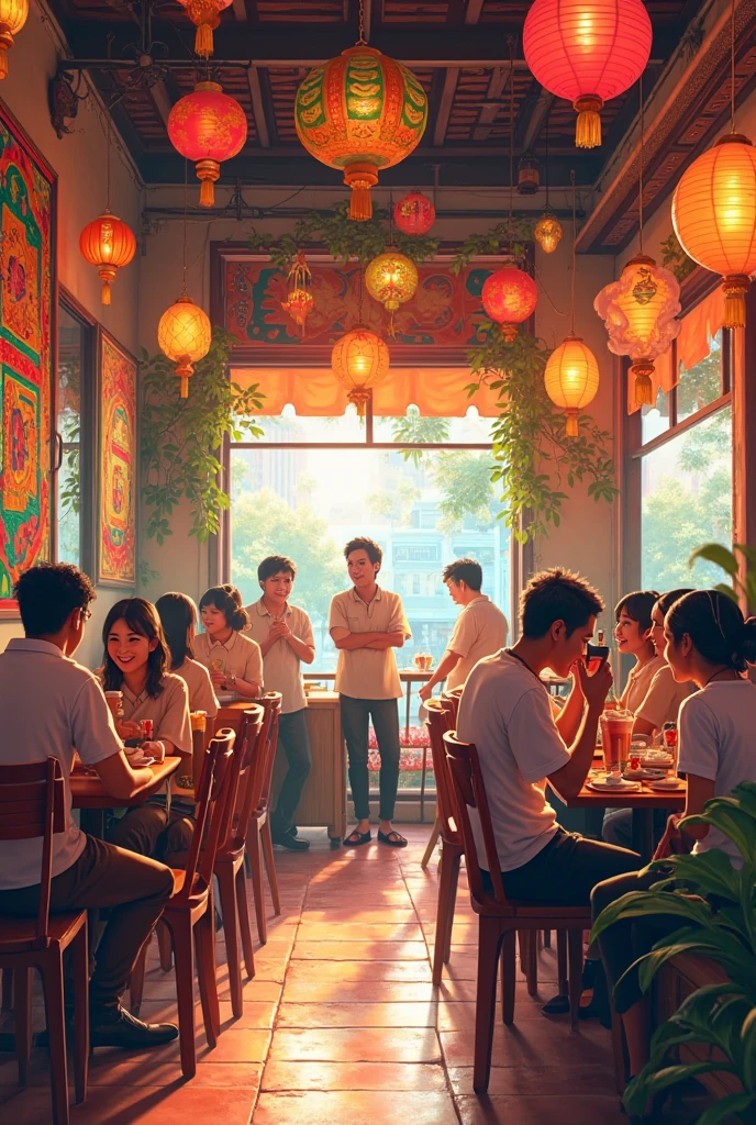 Mr. Biz coffee shop. Happy Cambodia New Year 