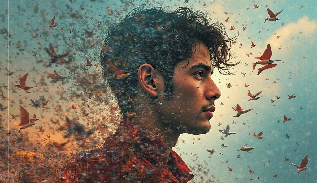 A montage of Aryan's memories flashing before his eyes, a rapid succession of images from his life.