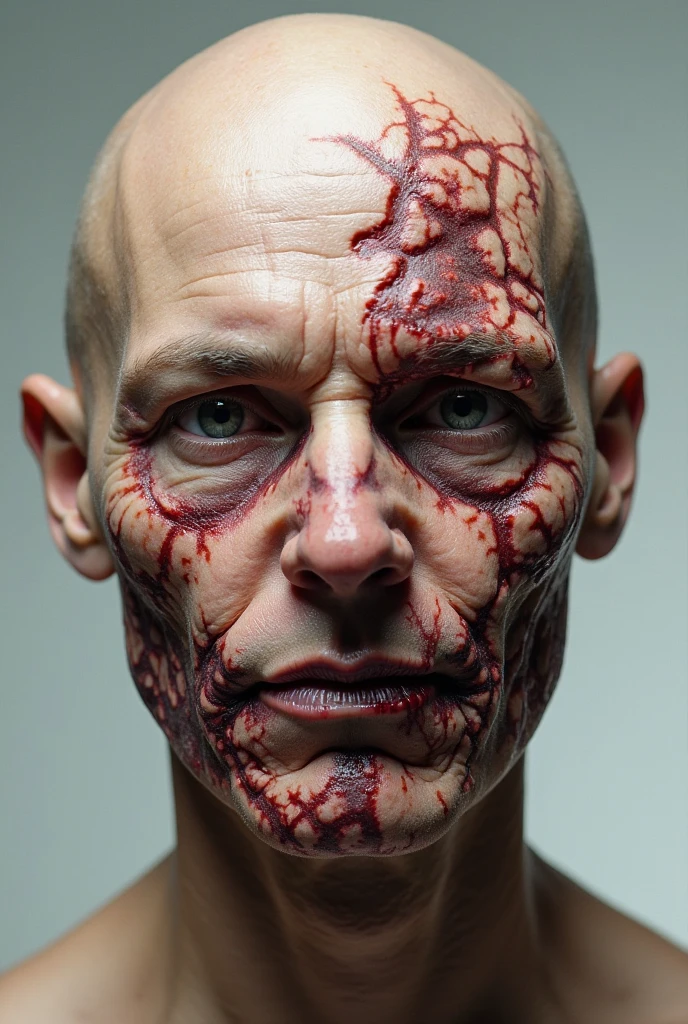 Half Zombie Half Human face