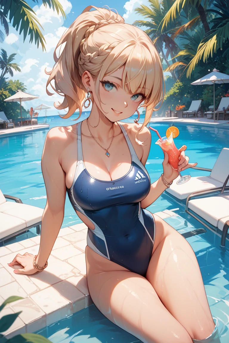 top-quality、Full limbs、complete fingers、Slender beauty、straight haired、blondehair、Medium Hair、Raw feet、(Yellow competition swimsuit:1.3)、The overall color of the swimsuit is yellow、Wet texture、Beautiful Large Breasts、Bath at home、Blushing、Hot flashes、Soaking in hot water