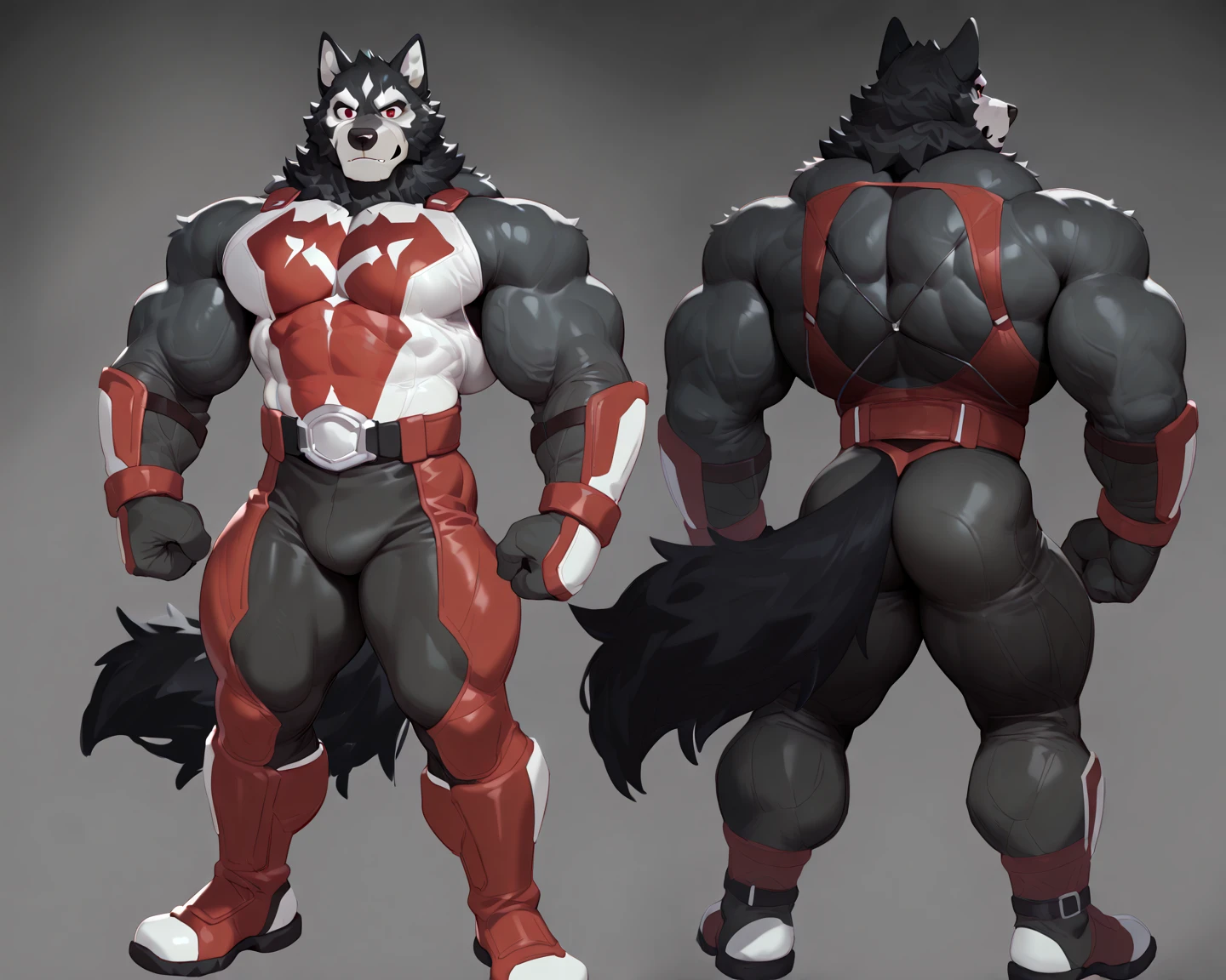 fursuit werewolf male muscular underpants 
random background.