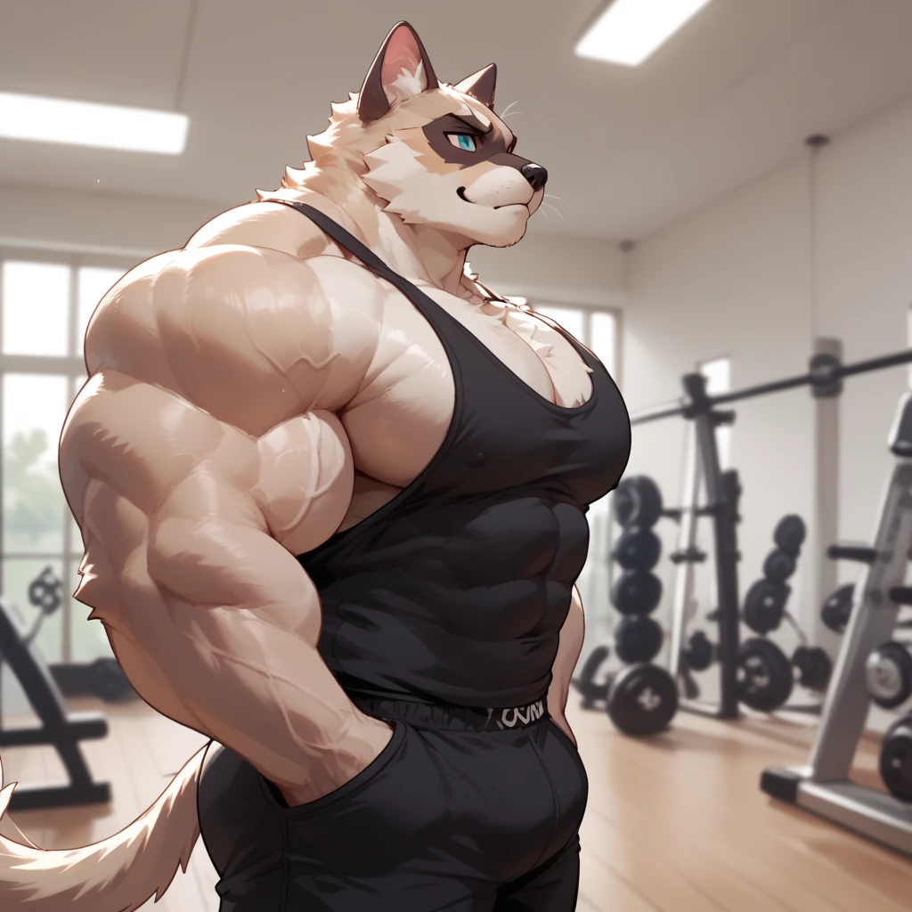 Solo, male, medium muscular, panther, black panther, in white underwear, underwear, ((focus body, furry focus, shades focus, body shades)) (((gray background, gray wallpaper, one color))), by darkgem, by mystikfox61, by glitter trap boy