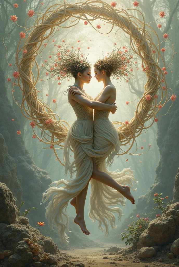 take the first option and weave in the middle, but leave the beginning and the end braided