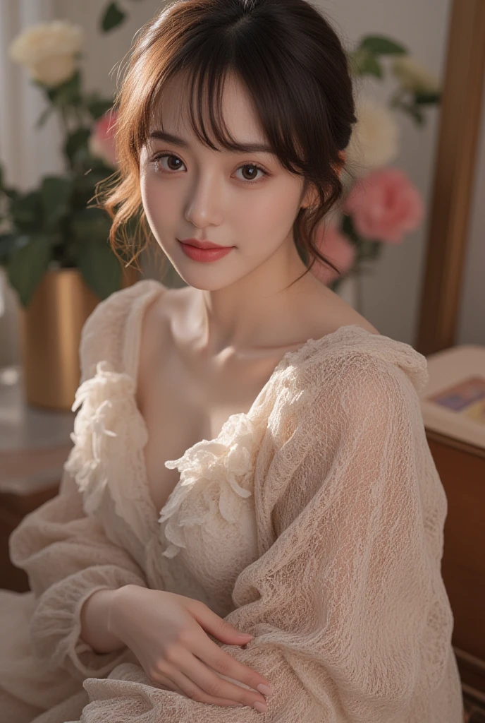 (((((White underwear)))))), ((((Small bust))))), (Photorealism:6, Realistic), (Ultra-realistic), (Live Action), (HDTV), (8K), (Very detailed), (Beautiful pupils), (Best Quality), (Super Detail), (Masterpiece), (Wallpaper), (Detail Face), Solo, Girl Alone, Viewer, Details, Detail Face, Dark medium, Deep shadows, Modest, pureerosfaceace_v1, Smile, Bath, See-through, ( Camel Toe),, Long legs, Thin waist, Buttocks, Ultra definition makeup, Ultra fine clothing, ((No bra)), (No panties))), ((15m giant girl))), (100m² room))), 1 girl, (full body)), Happiness, Smile, RAW photos,High definition CG integrated 8K wallpaper, Black Panties, (HQ Skin:1.8, Shiny Skin), 8k UHD, Soft Lighting, High Quality, Film Grain, (Professional Lighting: 1.6), (Guyantic Breast)))), (((((Room Full Female Body)))))