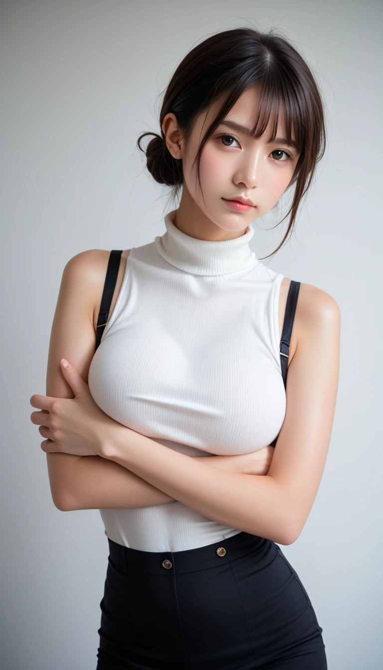 Dressed, (photo Realistic:1.2), (hyper Realistic:1.2), (Realistic:1.3),, (Smoother lighting:1.05), (Improving the lighting quality of movies:0.9), 32K,, One girl,20 years old, Realistic lighting, Backlight, Light on the face, Ray-tracing, (Bright light:1.2), (Improvement of quality:1.4),, (Highest Quality Real Texture Skins:1.4), Detailed drawn eyes, Detailed painted face, Quality Eyes,, (Tired, sleepy and satisfied:0.0), Face close-up, T-Shirts,, (Enhance the mood of your body line:1.1), (Enhances the beauty of skin texture:1.1),((Natural Saggy Breasts))