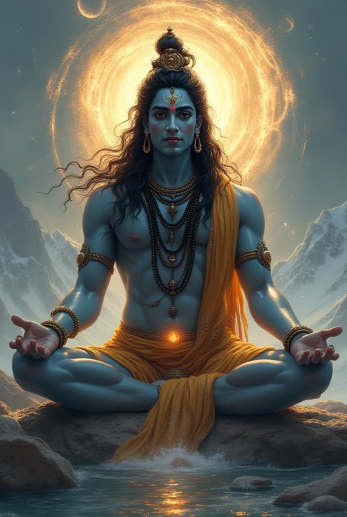 Lord mahadev giving blessing to snake vasuki