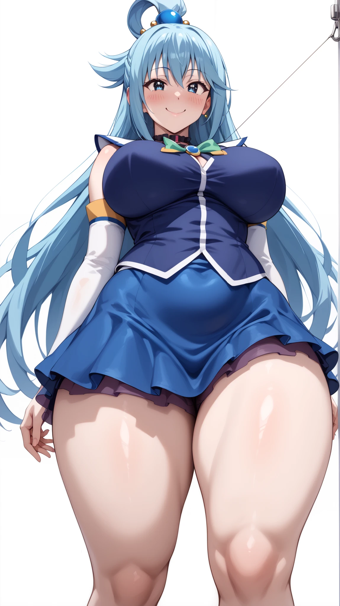 (anime artwork, anime style, studio anime, very detailed, Latest, lively, anime coloring book, high contrast, masterpiece:1.2, highest quality, best aesthetics), Magical girl、Fulbode、Magic circle in the background、
、big breasts, Thighs glimpsed, blue hair, long straight hair, asymmetrical bangs, perfect proportions, high detail skin, cute, detailed face, on the stairs, sitting, low angle shot:1.2, (precise fingertips, Browse 4, Thumb 1),angry face