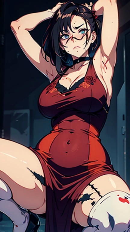 NSFW (best qualityer, 4K, work of art :1.3), beautfull woman, hyper realist, 1 girl, (Breasts huge, attractive body :1.2), sit-ups :1.1, body soaking wet :1.2), face ultra-detailed, detailed lips, detailedeyes, Double eyelid, open neckline, hanging breasts, visible curves, nun, sexly, model pose, measuring cup
(red skinned), colored skinned, (yellow eyes,glare eyes), antlers, (demon tail), bangss, choker