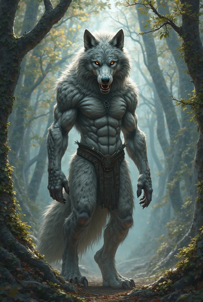 Make a furry werewolf with completely black fur plus realistic furry hands with blue pupils of a common wolf without glowing, com musculos super enormes bem detalhados e mais hot dentro de uma floresta a noite fazendo pose atrativa olhando para o espectador, totally now