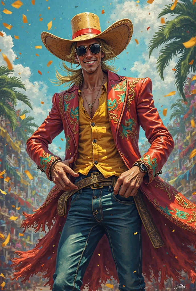 Do the doflamingo dressed as Zeca vulture 