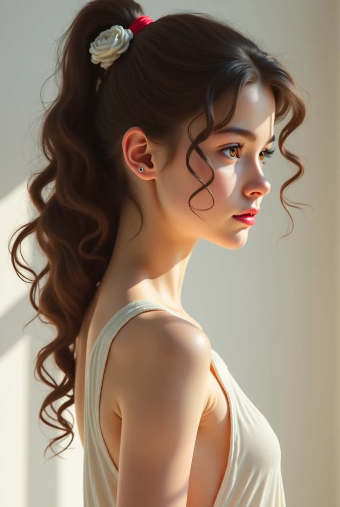 curly ponytail
Pecha Pai
nakedness
1 girl, ?????,  Hair, ribbon, 