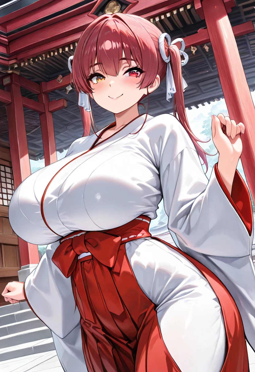 score_9, score_8_superior, sauce_anime, One girl, alone, Miko Base, Long Hair, Ahoge, one side superior, Hair Bell, Cherry blossom print, Non-traditional Shrine Maiden, Frills, Single knee socks, Bridal Garter, Hands on hips, Outdoor, shrine, cry, cowboy shot, tears, sexy pose, (NSFW), anime, anime screencap, gigantic breasts, huge breasts, woman wearing full bodystocking, necromancer, raven, MILF, (very large breast), milf, (mature female), gloves, earrings, navel focus, capes, Elegant body, curvaceous but thin, the woman have beautiful detailed eyes, detailed textures, otherworldly ruins, fantasy, RPG, Dark atmosphere, extreme shading, masterpiece, best quality, milf, mature female, milfication, The armor covers her breasts and abdomen, ultra mega hyper ultra mega hyper ultra mega super big and beastly huge breasts.