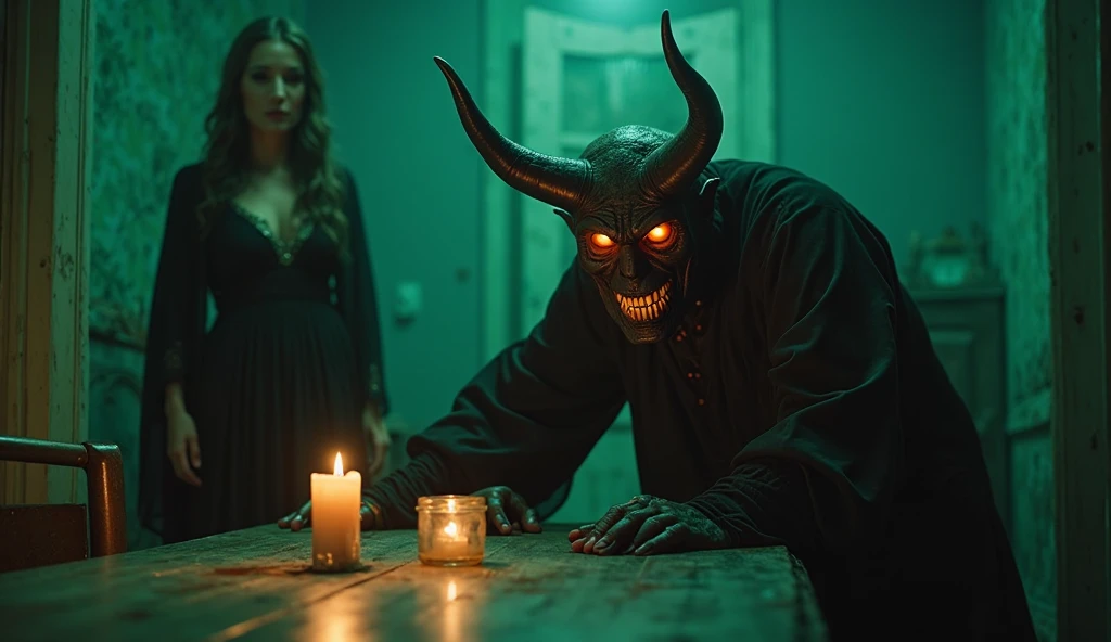 Uma vela acesa em meio a um ambiente muito escuro, the candle lights up very slightly, horrible monsters that are about to attack the candle as soon as it goes out. In the eyes of hateful monsters, como se aquela vela fosse para aqueles monstros um inimigo mortal
