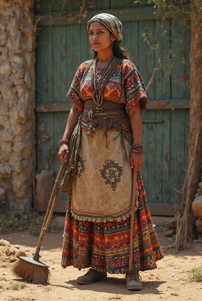 Feiticeira, indigenous, standingn, corpo inteiro, tupi guarani, mulher