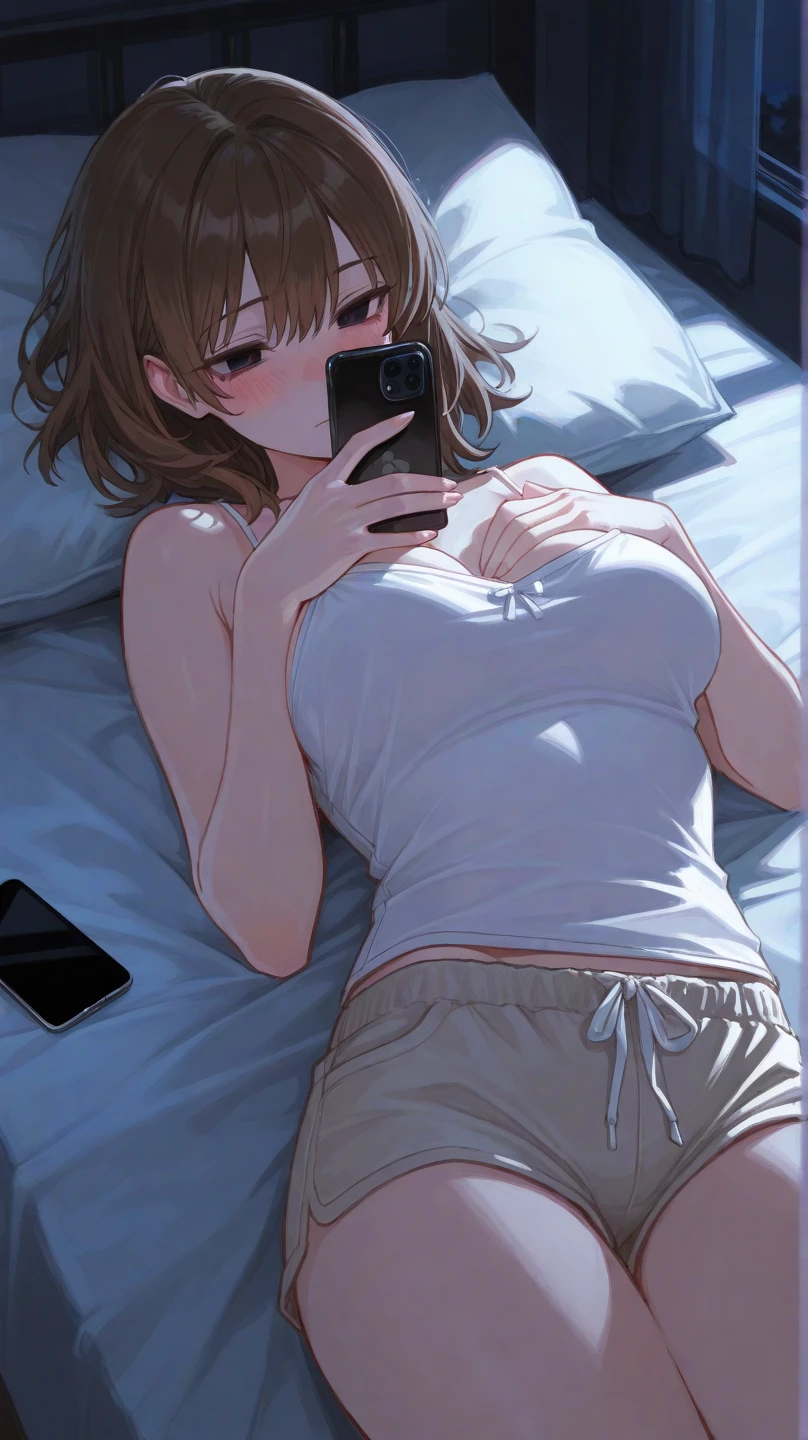 Nobara kugisaki,nude , bedroom, lying on bed, sexy, perfect body, fullbody,white heels with foot grip, perfect legs, everything covered in sperm,spread legs, choker,white nails, large breasts, pleasure face,smiling, looking at viewer ,sperm on heels,make selfie of herself in that position ,selfie, phone in free hand,half nude,(best quality,4k,8k,highres,masterpiece:1.2),ultra-detailed,portrait, erotic, sensual, voluptuous, glowing skin, detailed facial features, alluring gaze, cinematic lighting, rich colors, dramatic shadows, horny, exhausted face ,ultra detailed face, beautiful girl ,messy hair,cum on, making selfie,one leg up,very sexy heels, elegant snd detailed white heels ,panties aside,fingering pussy,finger in pussy, masturbating,jerking off,jerk off,filming on phone , pierced nipples,finger in pussy,fingering pussy,orgasm face, lying on pillow,sexy,cum, pleasure face, exhausted face , pierced nipple,piercing, aether peeks from window,nude males on background ,abs