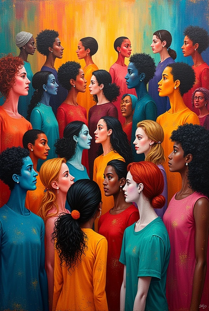 Easy to do abstract painting about Multicultural Diversity