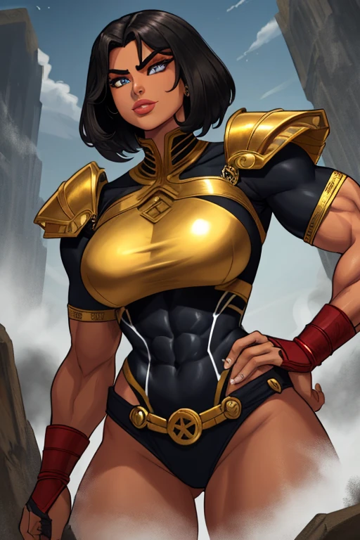 masterpiece, best quality, bronze skinned female, dynamic pose