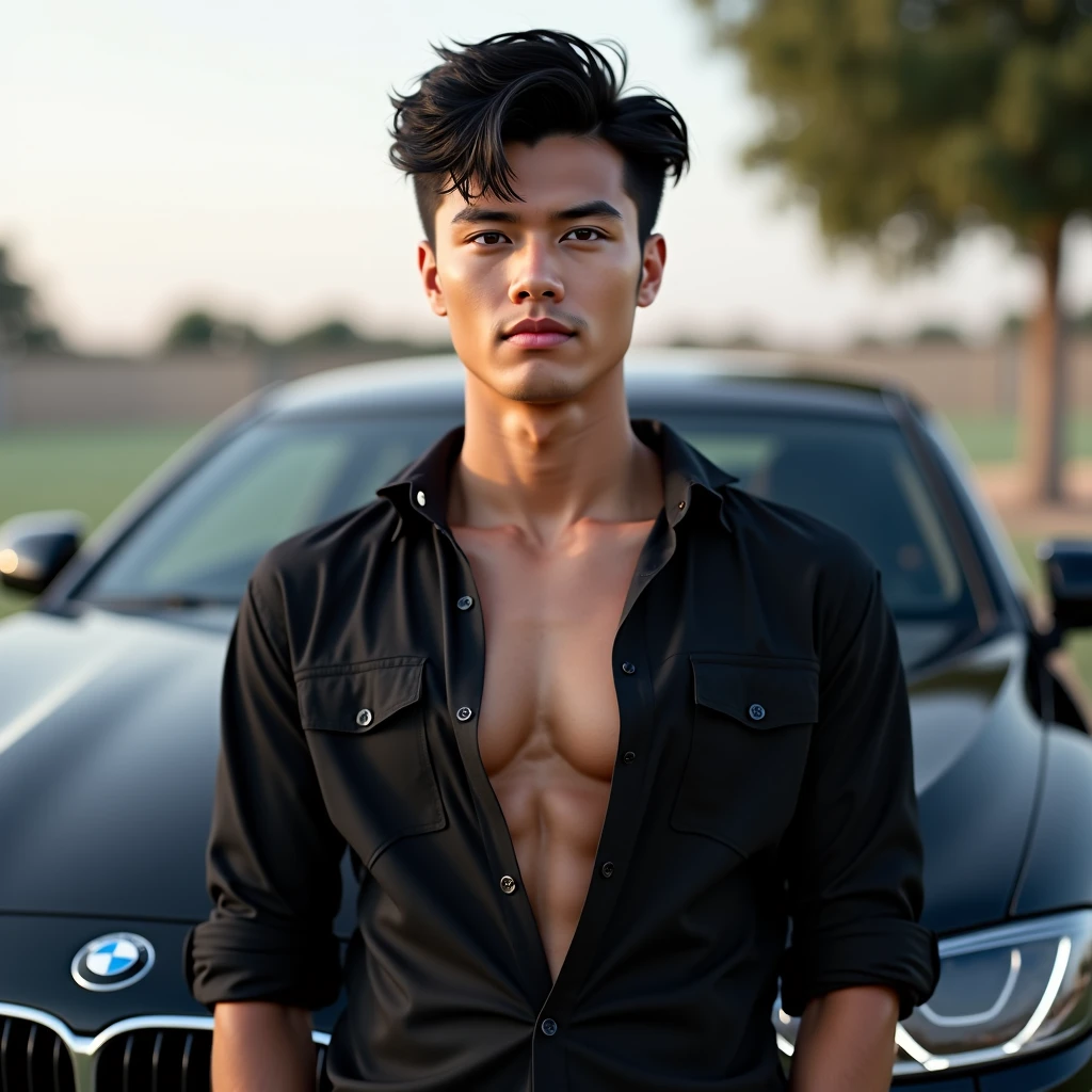 a close up of a person, he stood next to a black supercar, supercar, outsite, topless, shirtless, show sixpack, he wearing white jockstrap or thong, jungkook, hyung tae, very attractive and beautiful, cai xukun, handsome and attractive, attractive and good looking, cant believe it is real, black haired yoongi, official photos, young wan angel, he is about 2 0 years old, he is about 20 years old