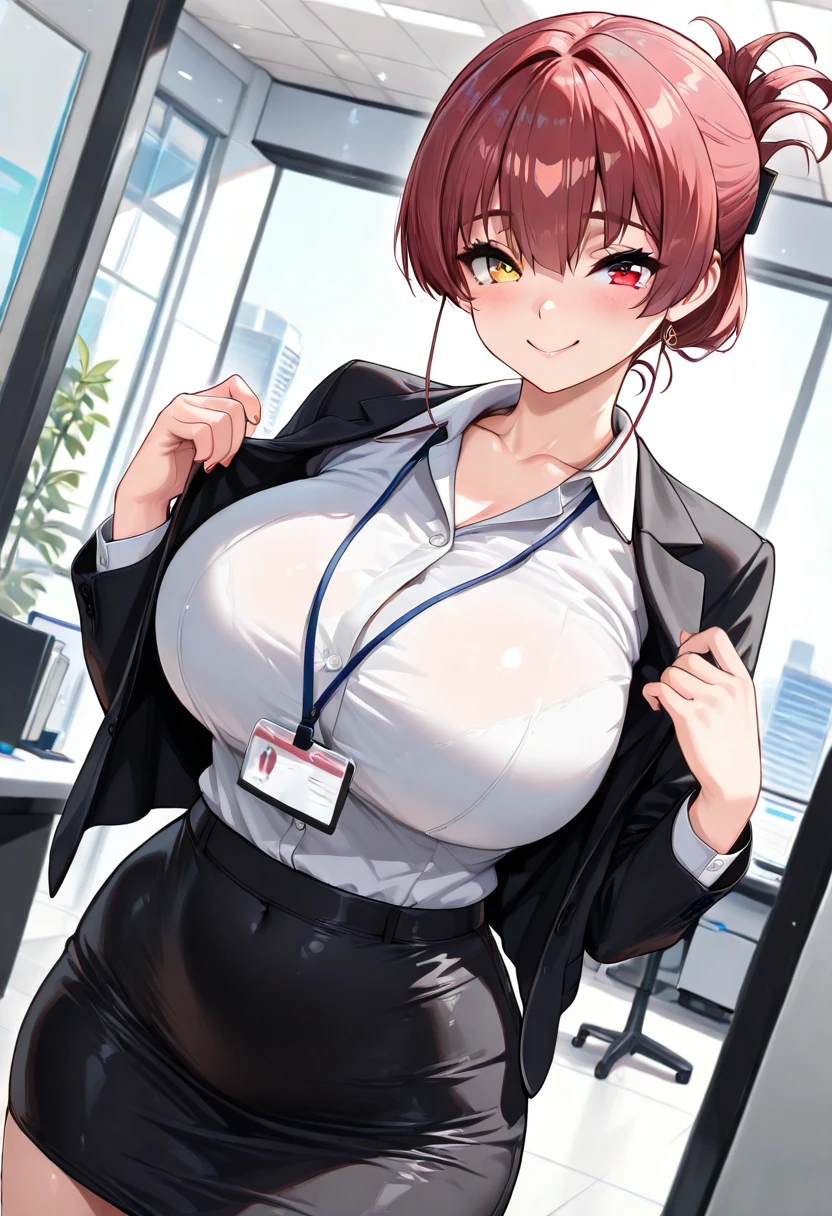 best quality, 1girl, black necktie, huge boobs, flashing boobs, huge nipples, black trousers, ahegao, nose blush, (looking outside:1.4), sexsual, fisheye, basement, night, corneo_makima, makima \(chainsaw man\), (large breasts:1.1) ,smug smile, bored, nose blush, ringed eyes, red hair, braided ponytail, color connection, colorized, colorful, spot color, polka dot background, ((flag background)), nsfw, trending on artstation, depth field, unreal engine, cinematic, hyper realism, high detail, octane render, 8k